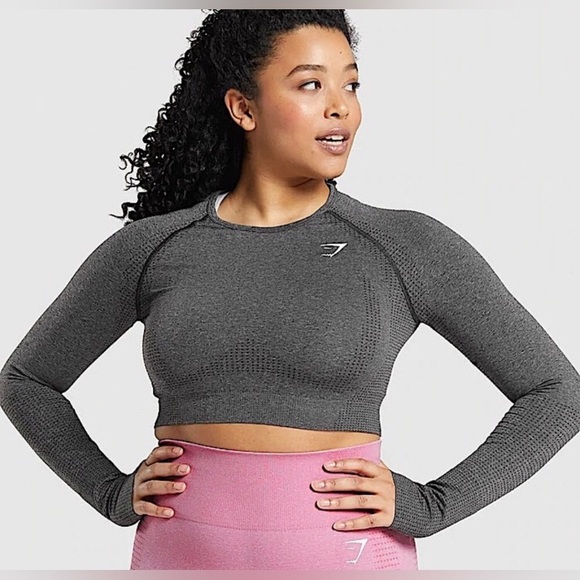 ⭕️ GYMSHARK | Cropped Long Sleeve Top - Picture 1 of 5